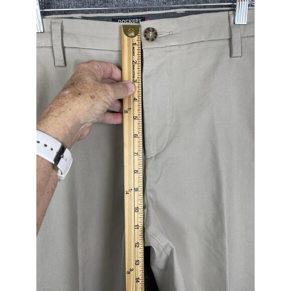 Dockers Smart 360 Flex Pants Khaki Mens 34X32 Tan Chino Workday Classic Fit - Picture 4 of 12